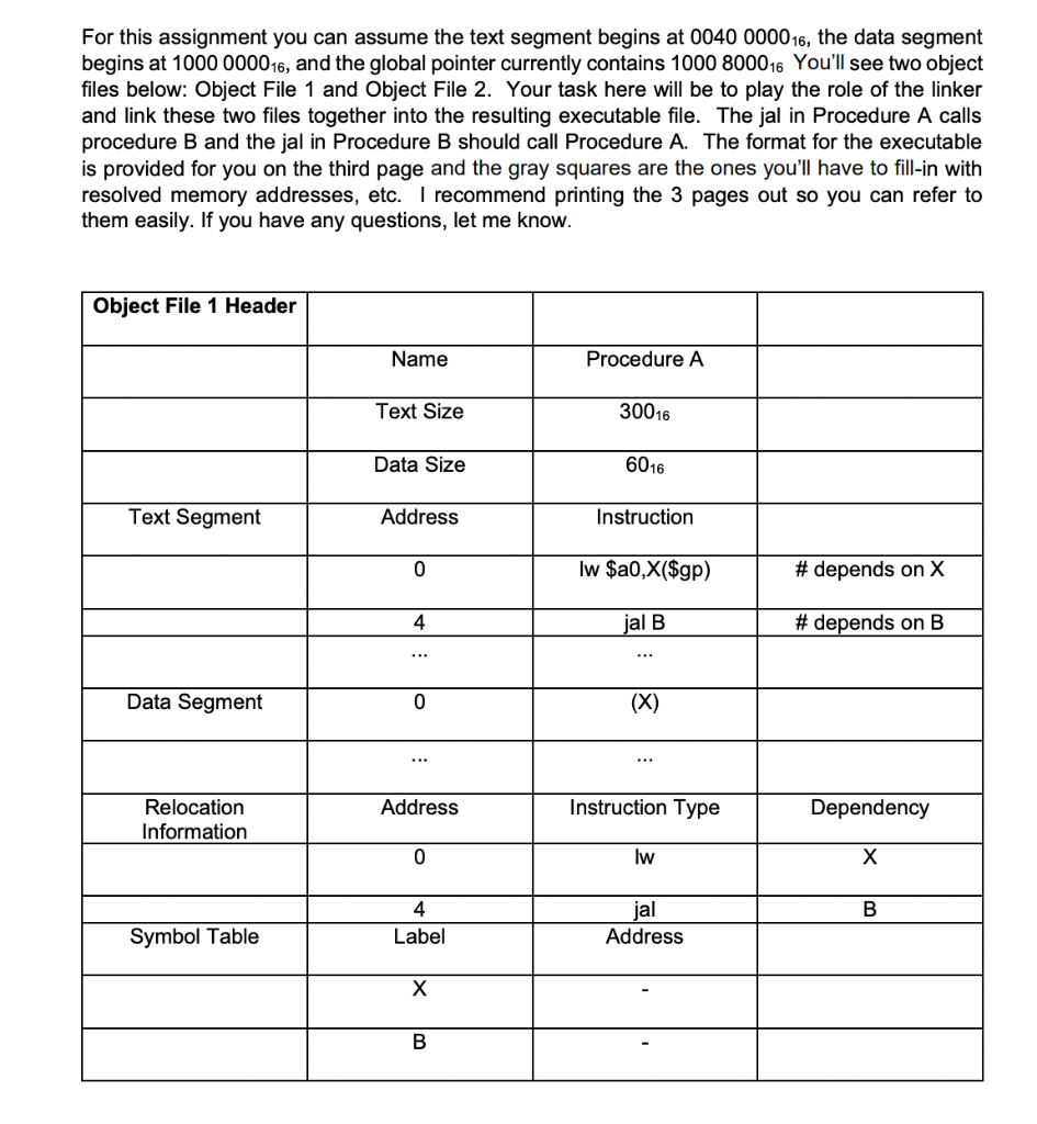 Solved For this assignment you can assume the text segment | Chegg.com
