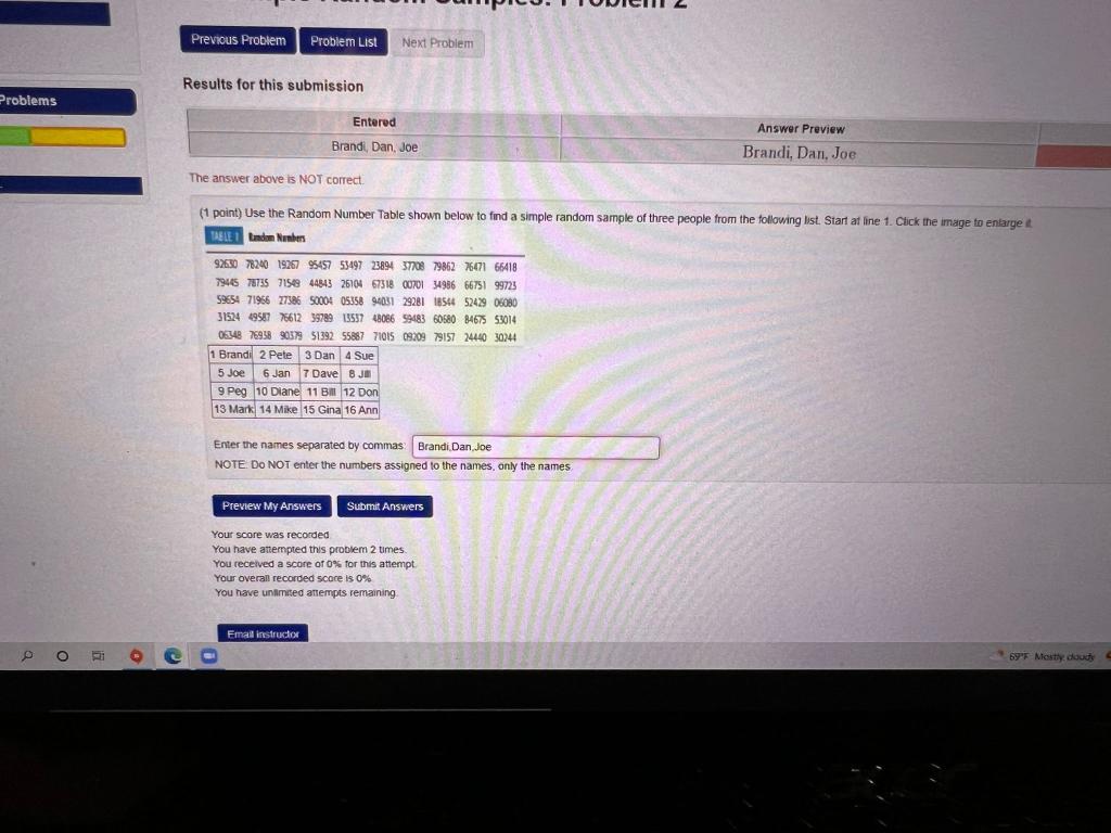 Solved Problems 0 O O Previous Problem Problem List Results | Chegg.com