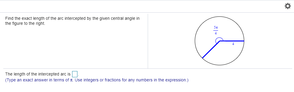 Solved Find the exact length of the arc intercepted by the | Chegg.com