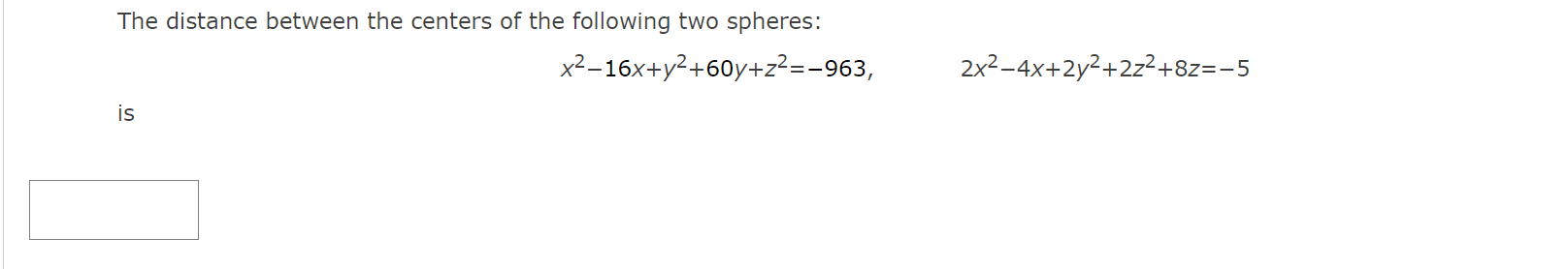 Solved The distance between the centers of the following two | Chegg.com