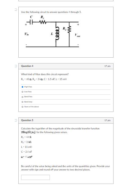 Solved Use The Following Circuit To Answer Questions Through | Chegg.com