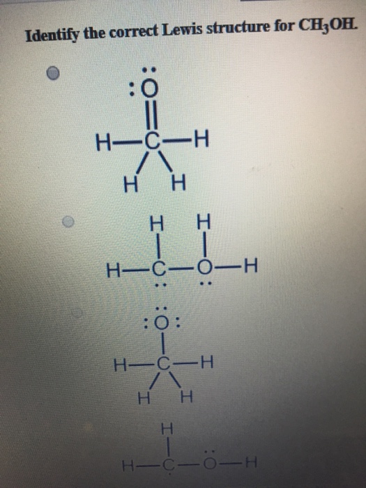 Solved Identify the correct Lewis structure for CH3OF. HCH | Chegg.com