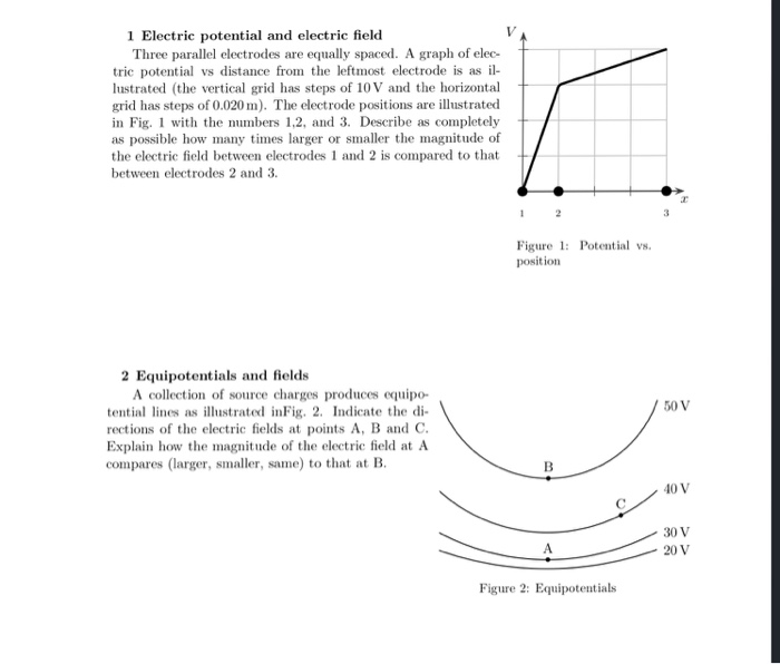 Solved 1 Electric potential and electric field Three | Chegg.com