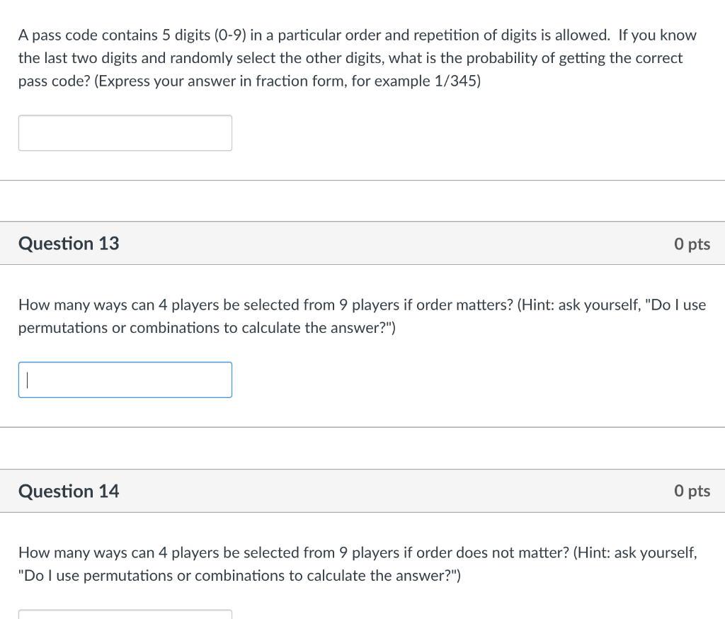 Solved A pass code contains 5 digits (0-9) in a particular | Chegg.com