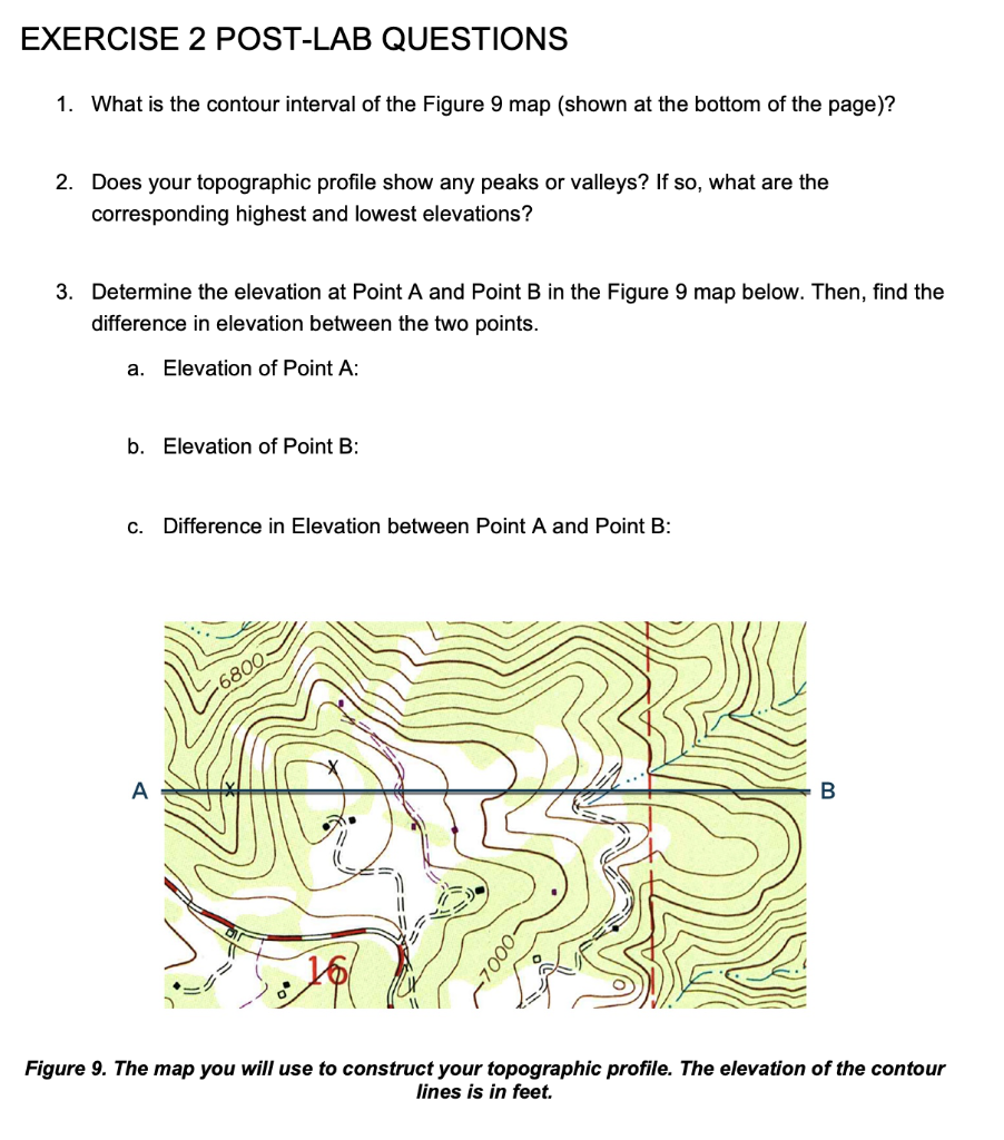 Solved 2. Does your topographic profile show any peaks or