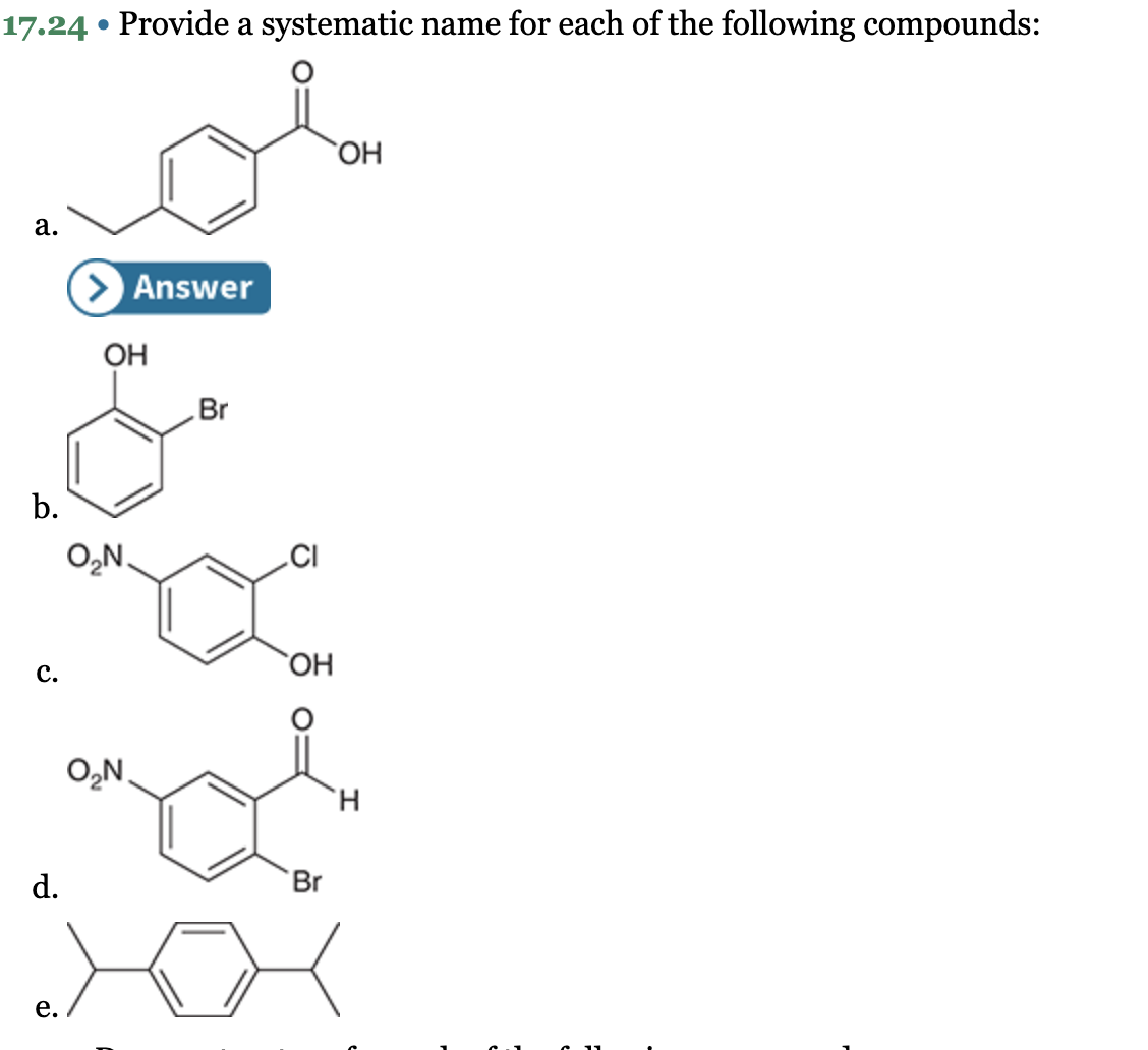 Solved 17.24 * ﻿Provide a systematic name for each of the | Chegg.com