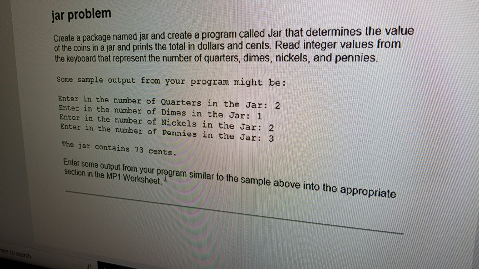 Solved jar problem Create a package named jar and create a | Chegg.com