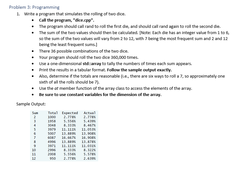 Solved Problem 3: Programming 1. Write a program that | Chegg.com