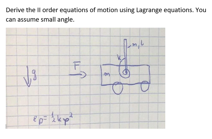 Derive The II Order Equations Of Motion Using | Chegg.com