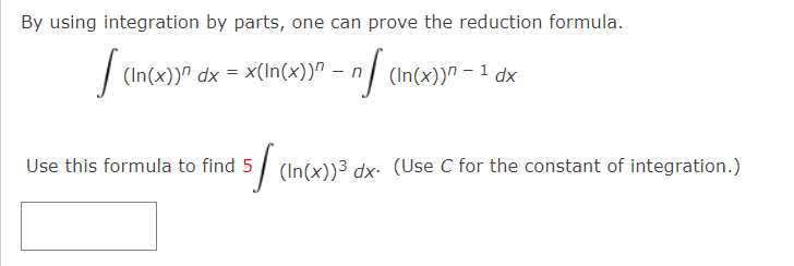 antiderivative of ln x integration by parts