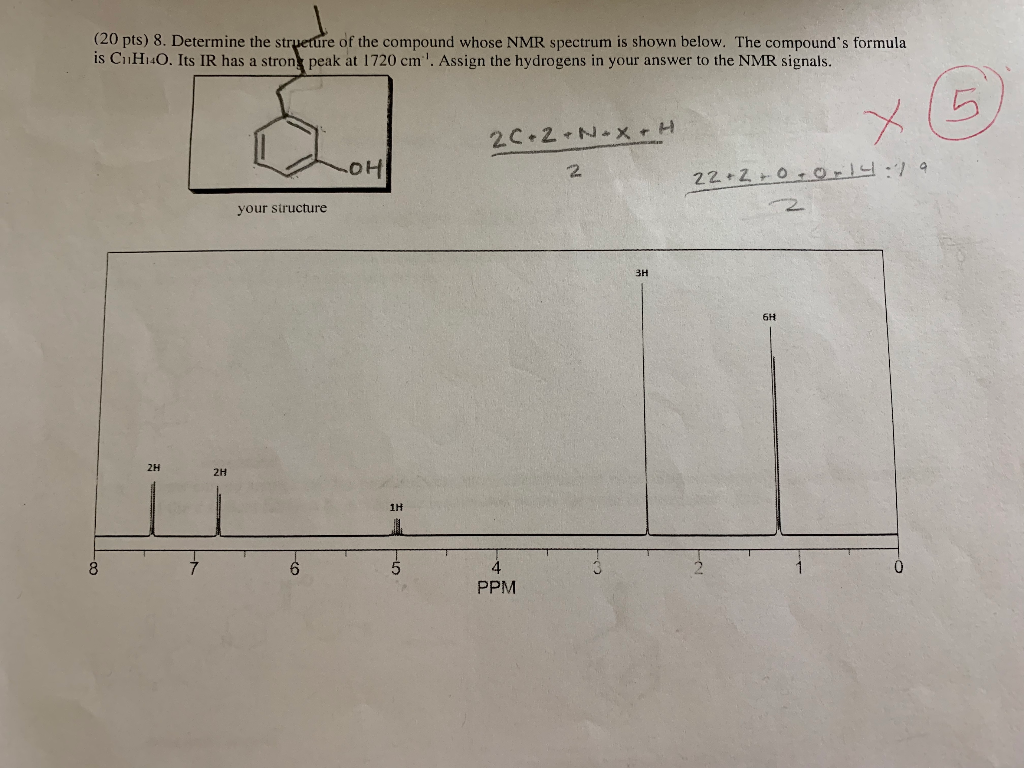 Solved Determine The Structure Of The Compound Whose Nmr 7541