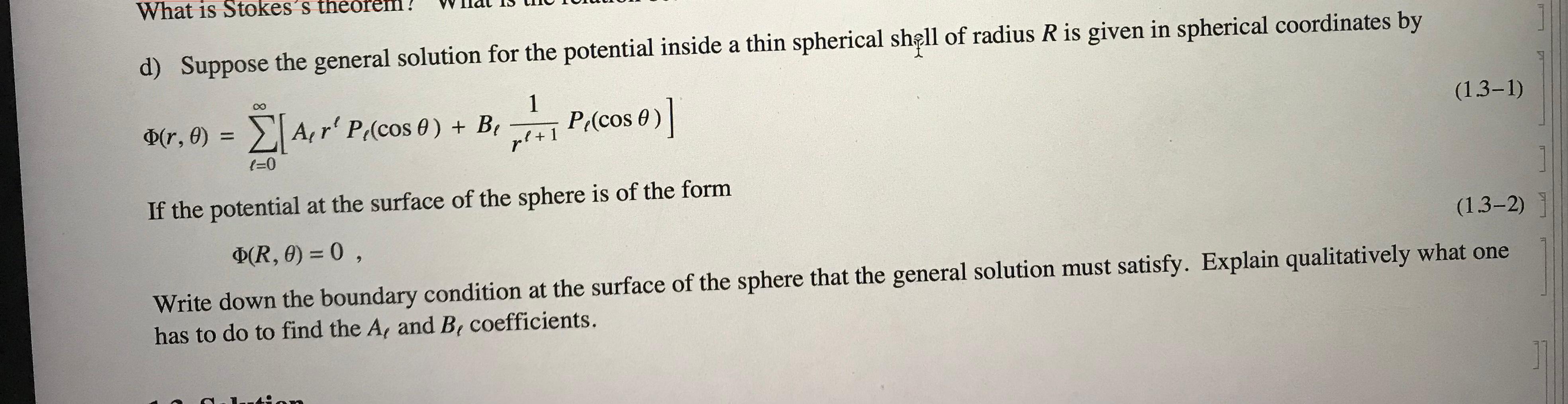 Solved What is Stokes's theorem! d) Suppose the general | Chegg.com