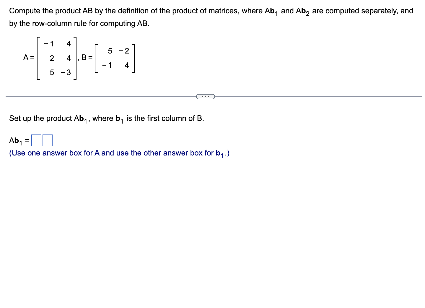 Solved Compute The Product AB By The Definition Of The | Chegg.com