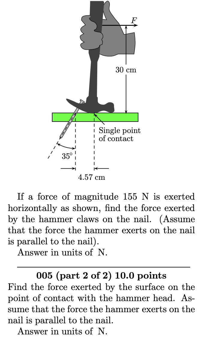 Solved If a force of magnitude 155 N is exerted horizontally | Chegg.com