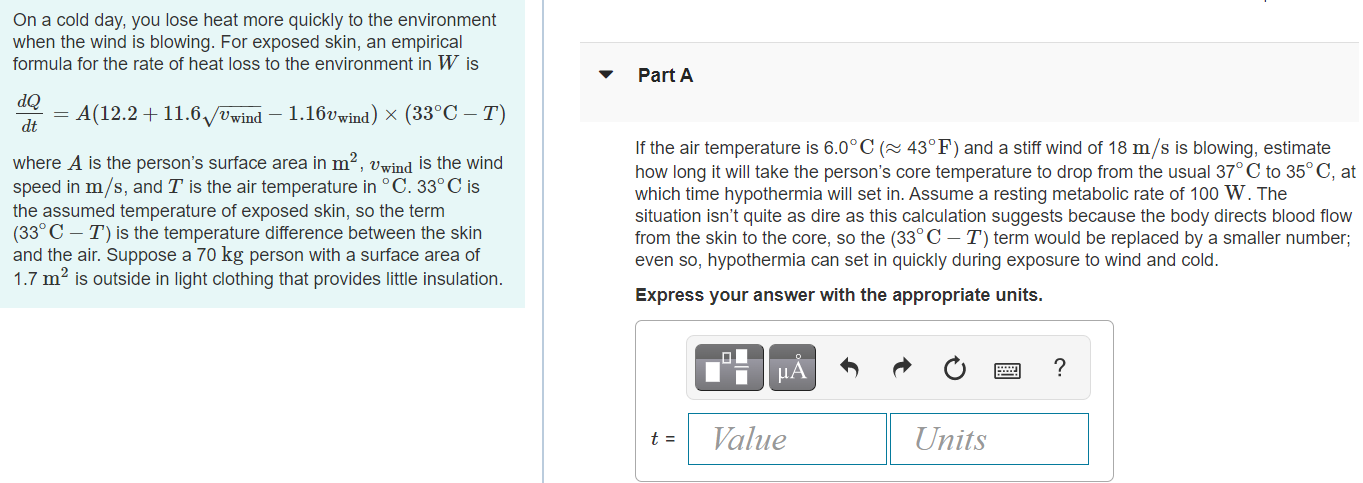 Solved On a cold day, you lose heat more quickly to the | Chegg.com