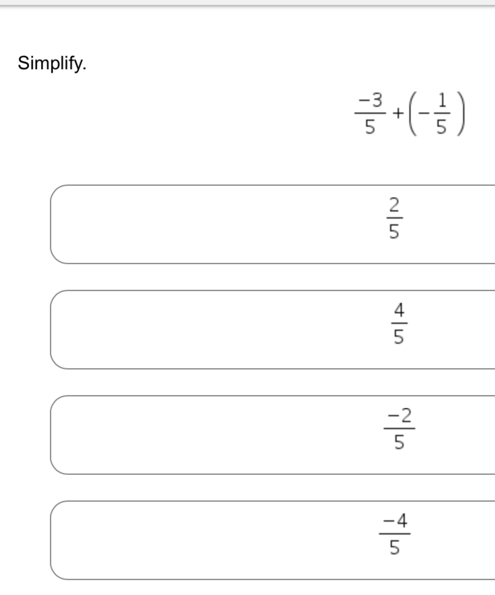 Solved Simplify.-35+(-15)45 | Chegg.com