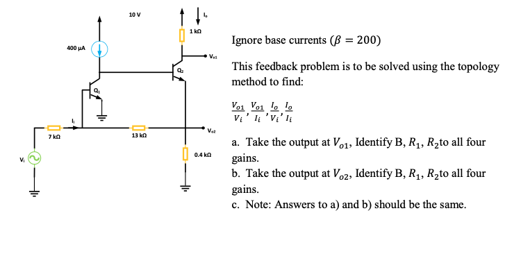 10 V 1 Kw Ignore Base Currents Ss 0 400 Ma V 1 V Chegg Com