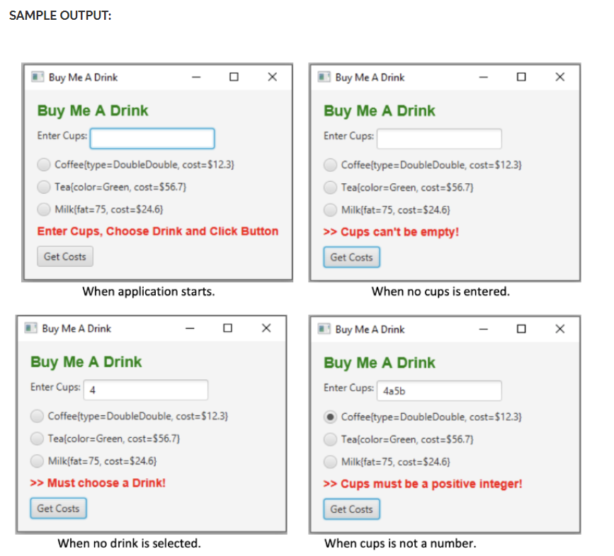 Solved In JAVA: • Drink abstract class: a private double | Chegg.com