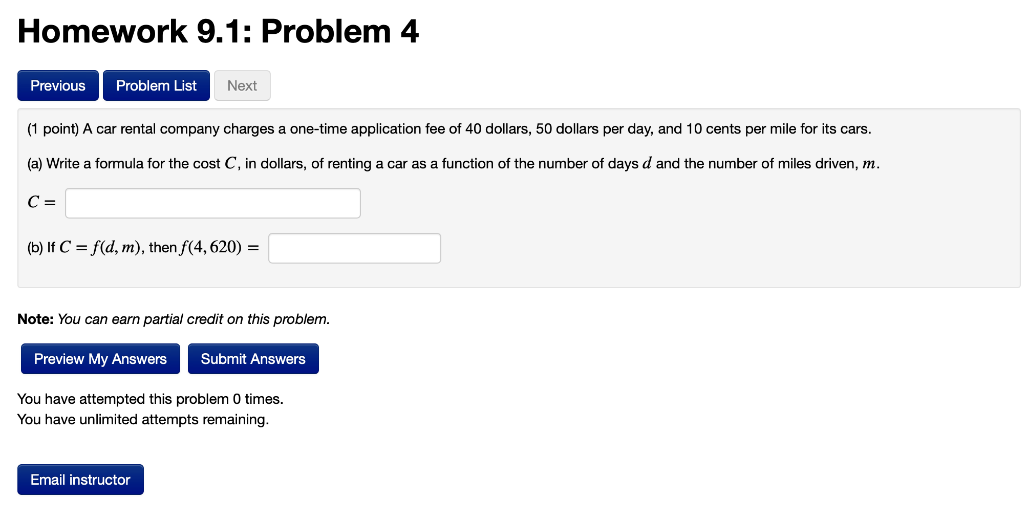 Solved Homework 9.1: Problem 4 Previous Problem List Next (1 | Chegg.com