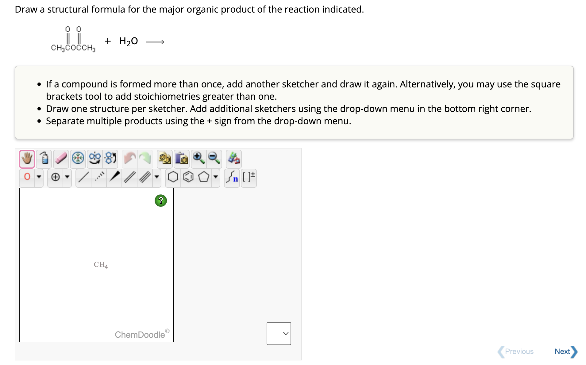 Solved Draw a structural formula for the major organic | Chegg.com