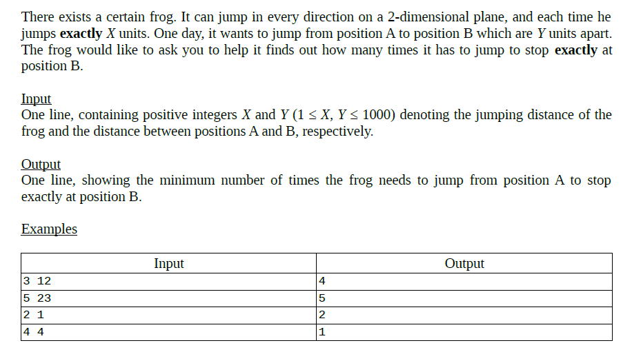 Solved There exists a certain frog. It can jump in every | Chegg.com