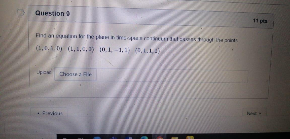Solved Question 9 11 pts Find an equation for the plane in | Chegg.com