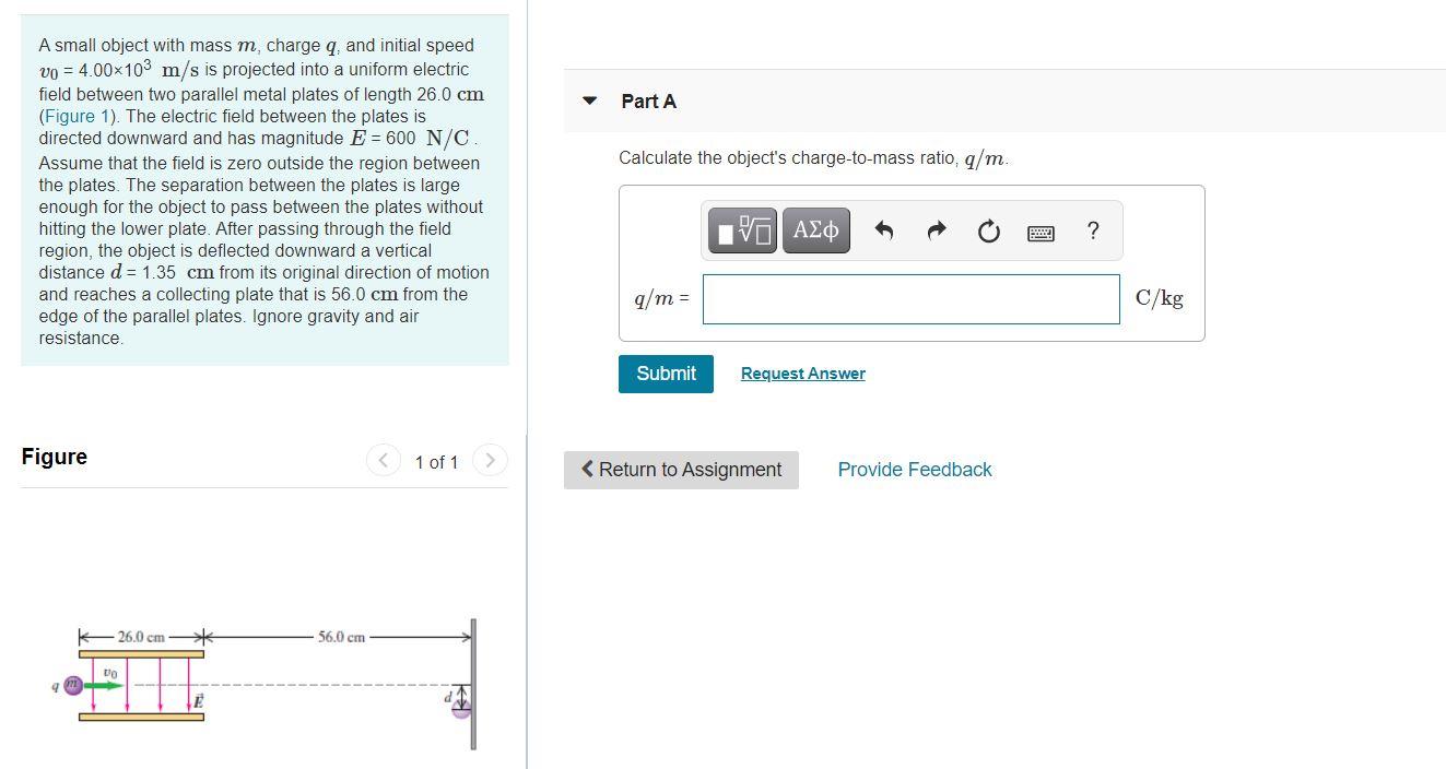 Solved Part A Calculate The Object's Charge-to-mass Ratio, | Chegg.com