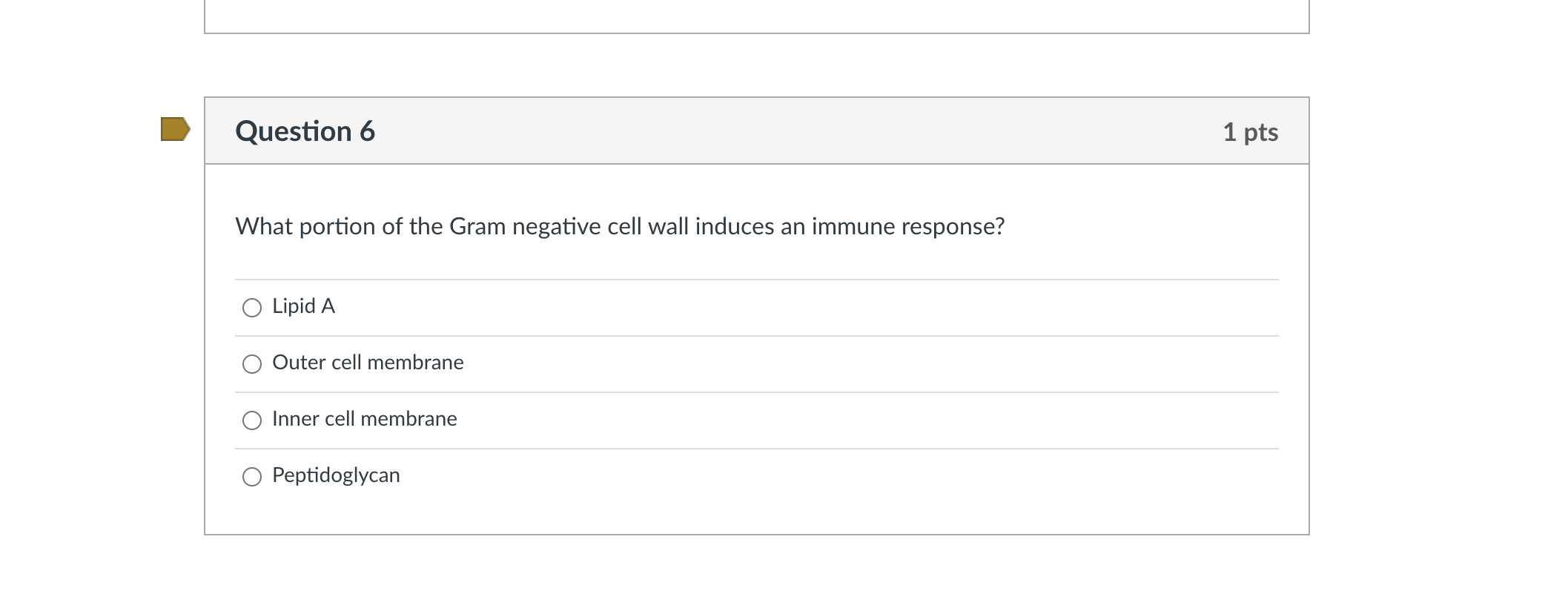 Solved What portion of the Gram negative cell wall induces | Chegg.com