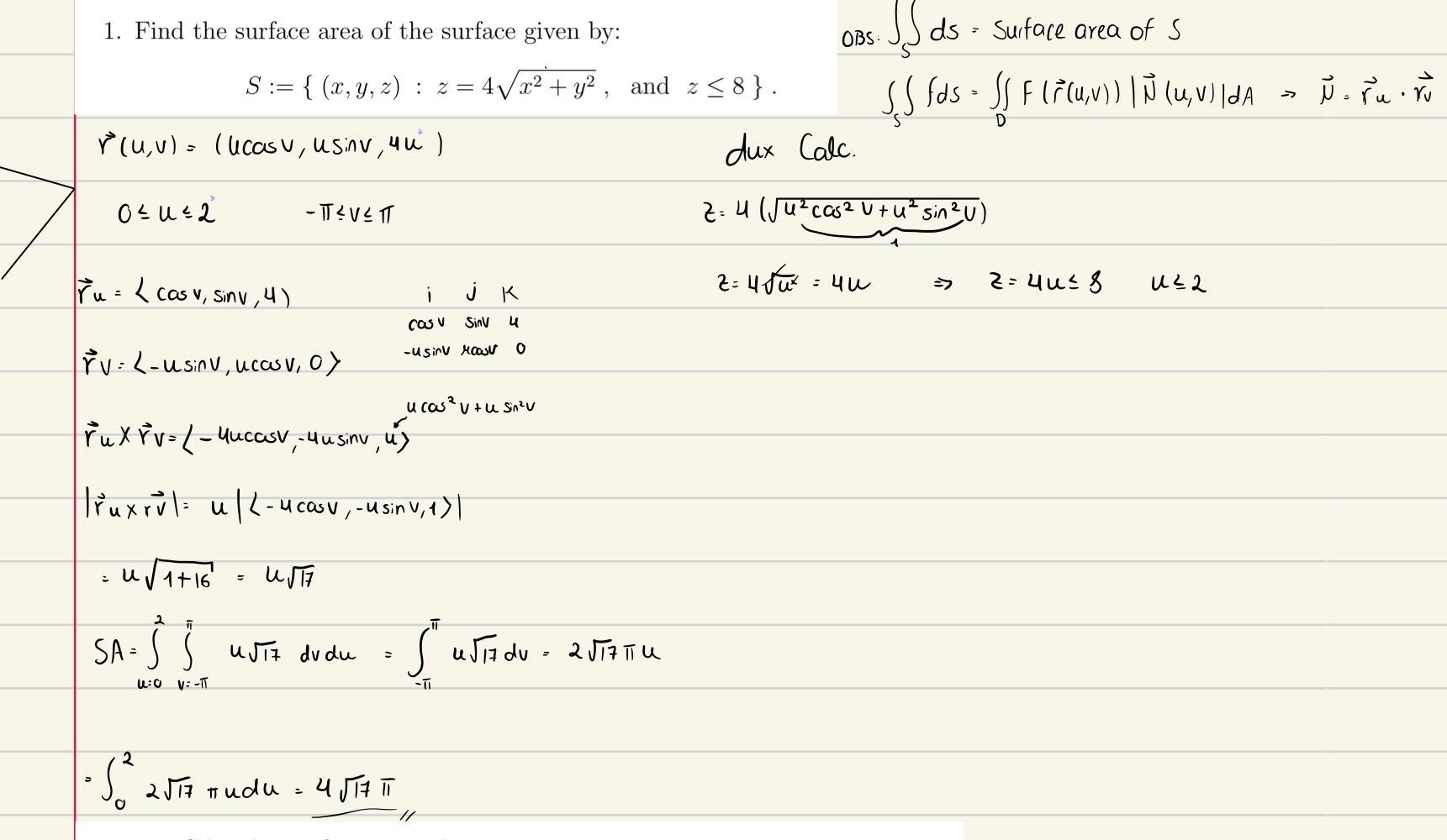 Solved 1 Find The Surface Area Of The Surface Given By S Chegg Com