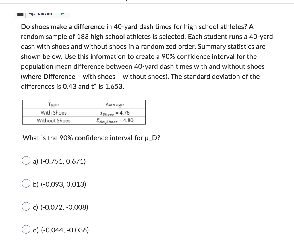 Solved Do shoes make a difference in 40yard dash times for
