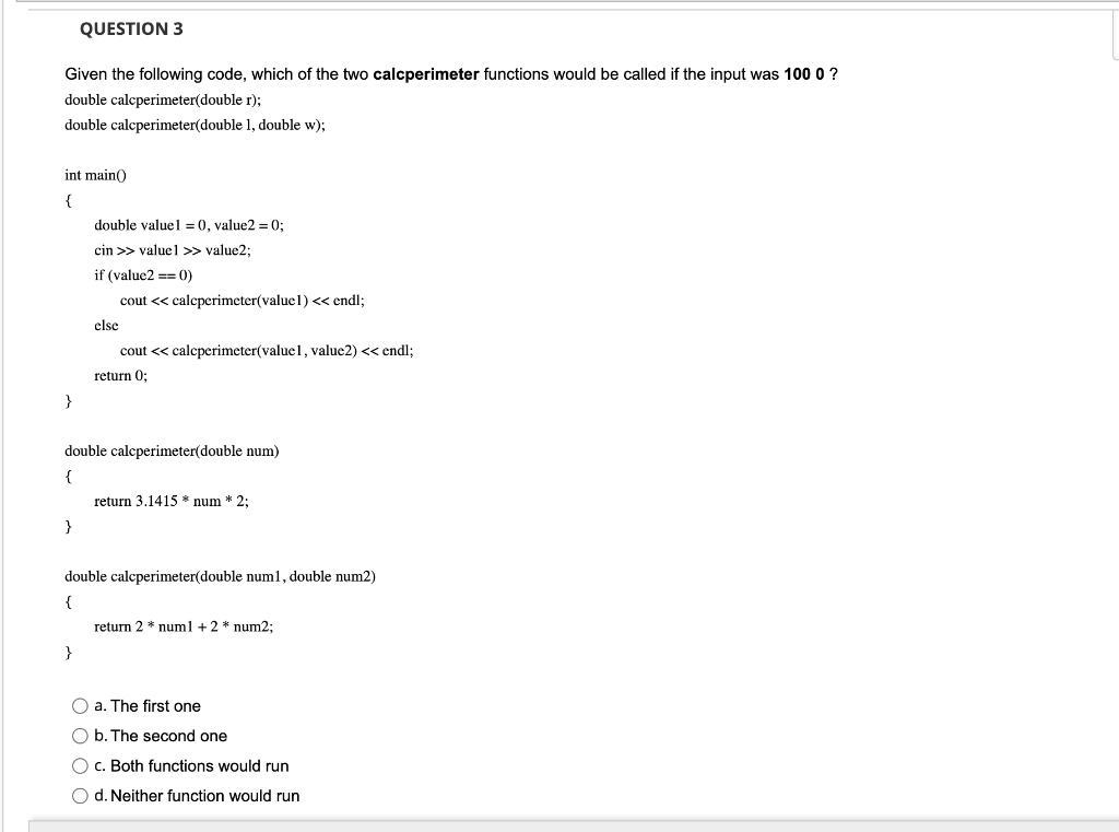 Solved QUESTION 2 What is the number output by the following | Chegg.com