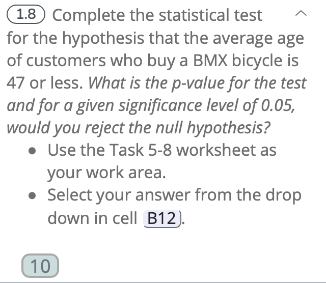 Solved (1.8 Complete the statistical test for the hypothesis