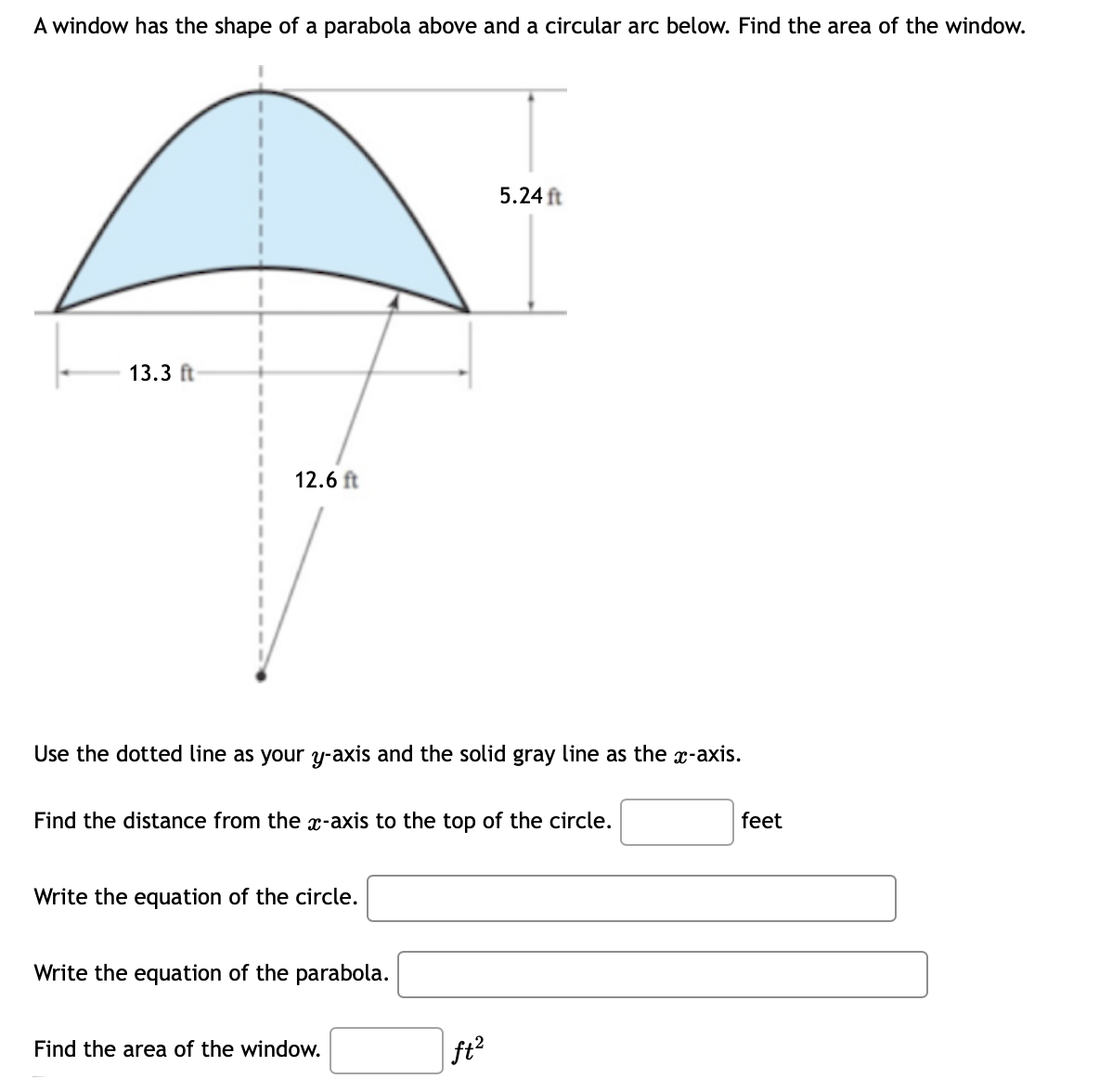 Solved A window has the shape of a parabola above and a | Chegg.com