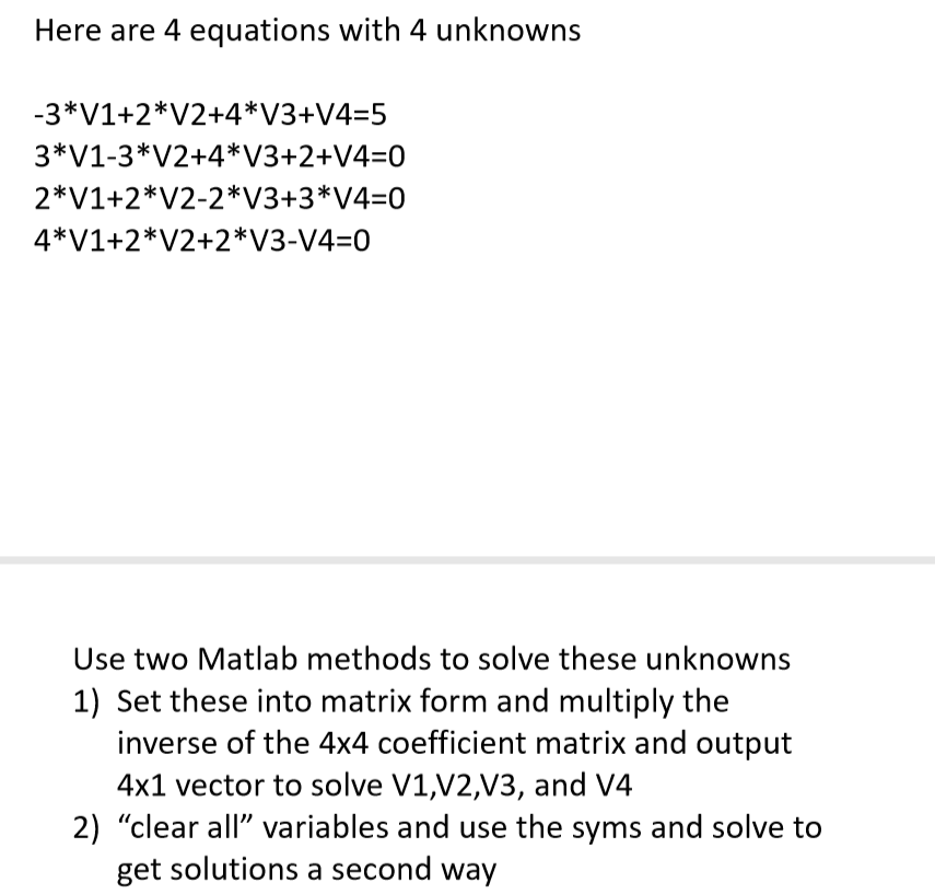 Solved Here are 4 equations with 4 unknowns | Chegg.com