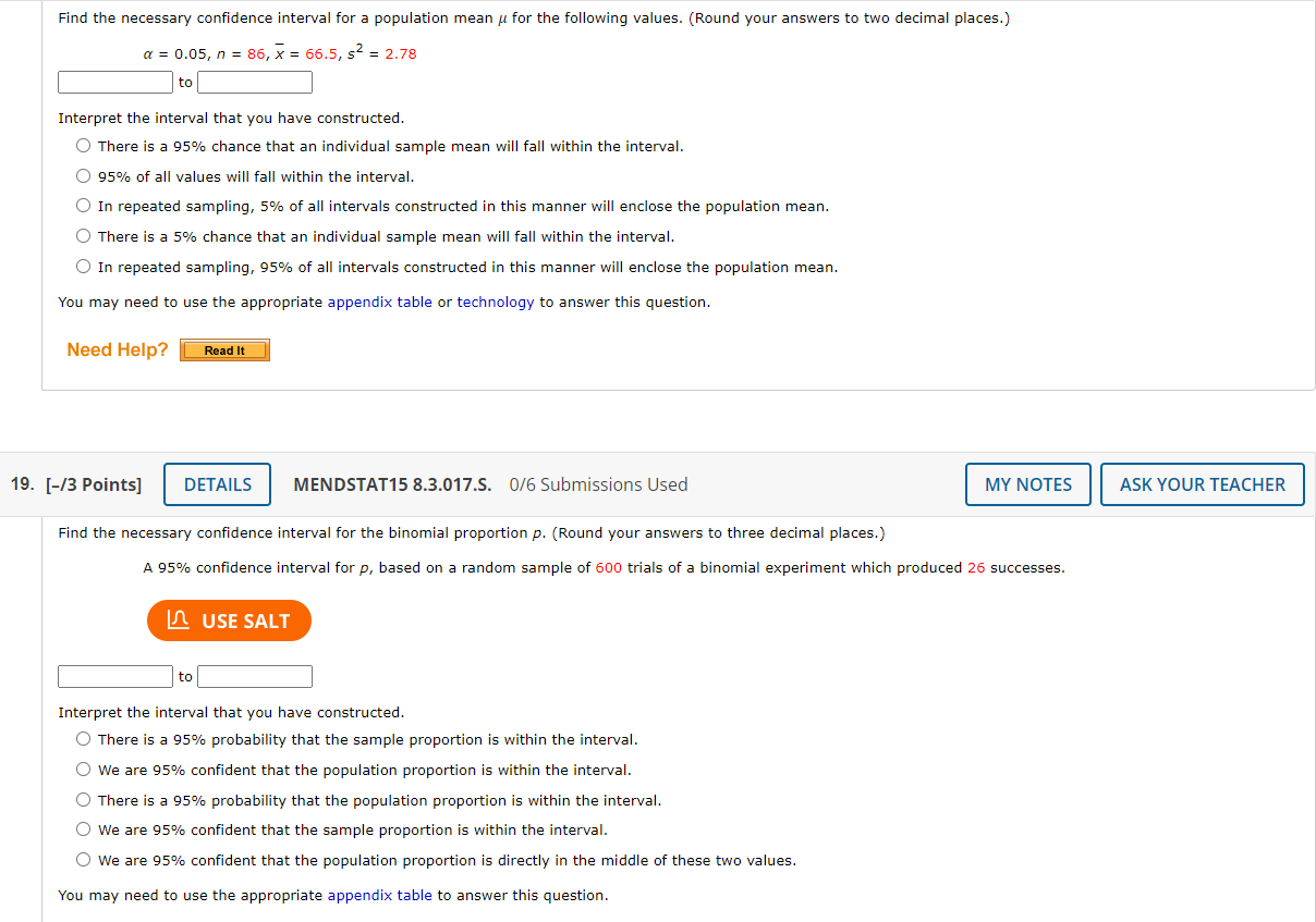 Solved Find the necessary confidence interval for a | Chegg.com