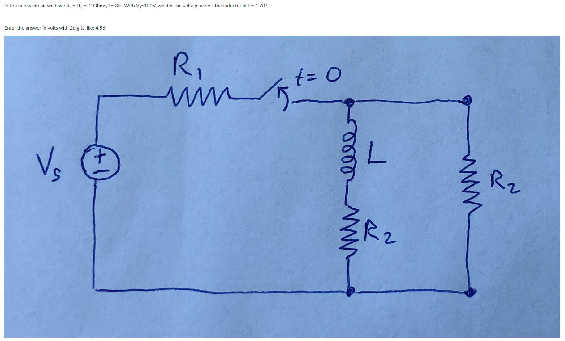 Solved In the below circuit we have R1 = ﻿R2 = 2 ﻿Ohms, | Chegg.com