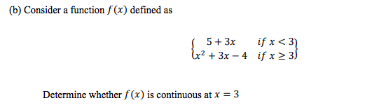 Solved (b) ﻿Consider a function f(x) ﻿defined | Chegg.com