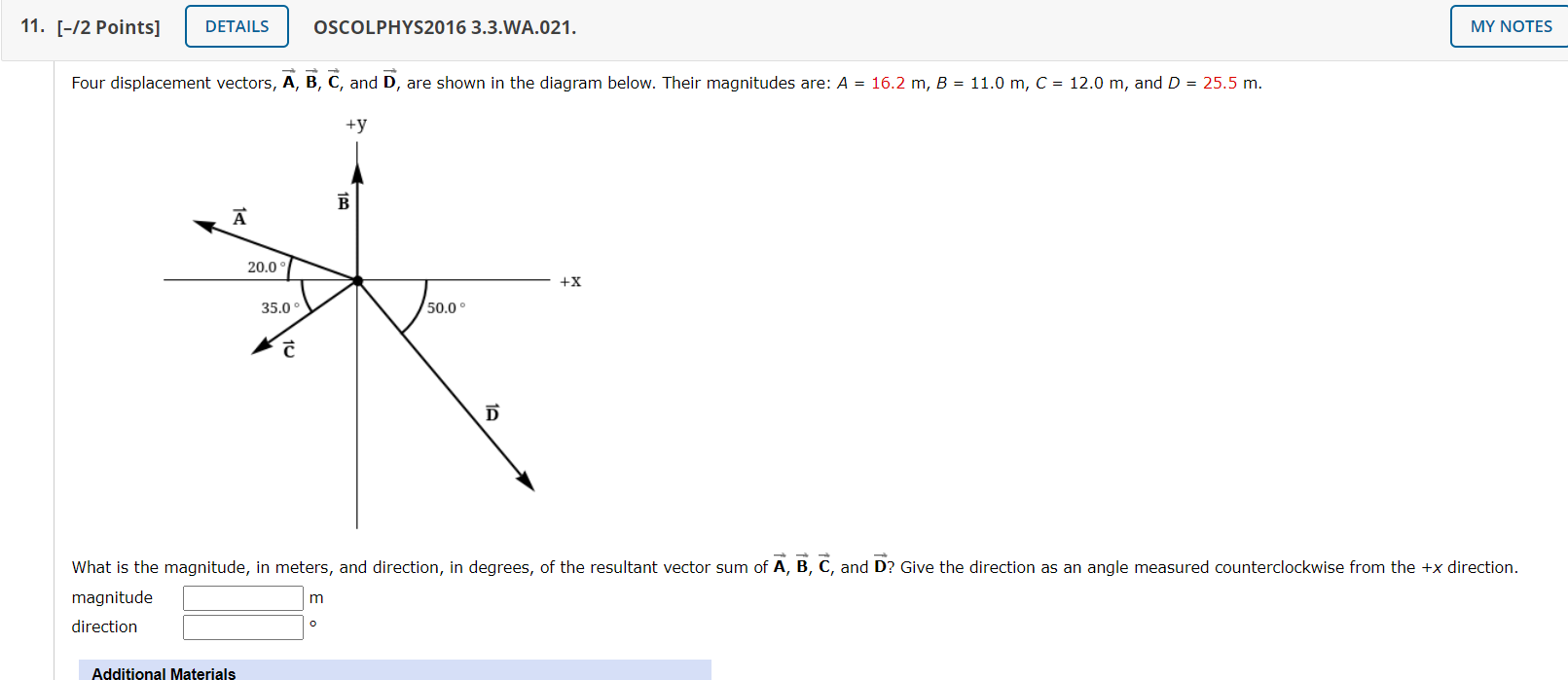 Solved 11 [ 12 Points] Details Oscolphys2016 3 3 Wa 021 My