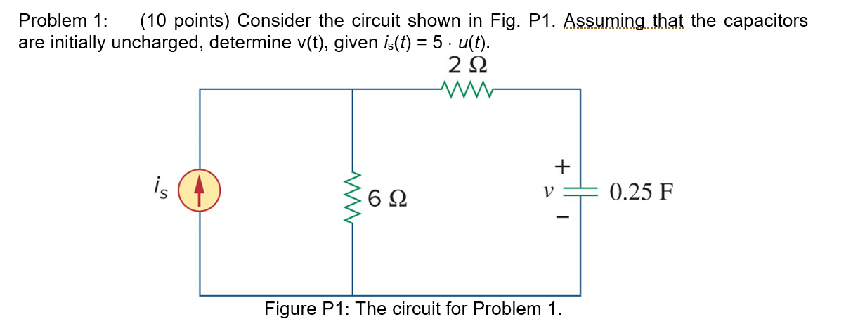 Solved Problem 1: (10 points) Consider the circuit shown in | Chegg.com