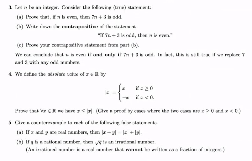 Solved 3 Let N Be An Integer Consider The Following Tr Chegg Com