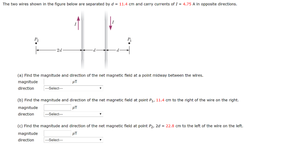 Solved The Two Wires Shown In The Figure Below Are Separated | Chegg.com