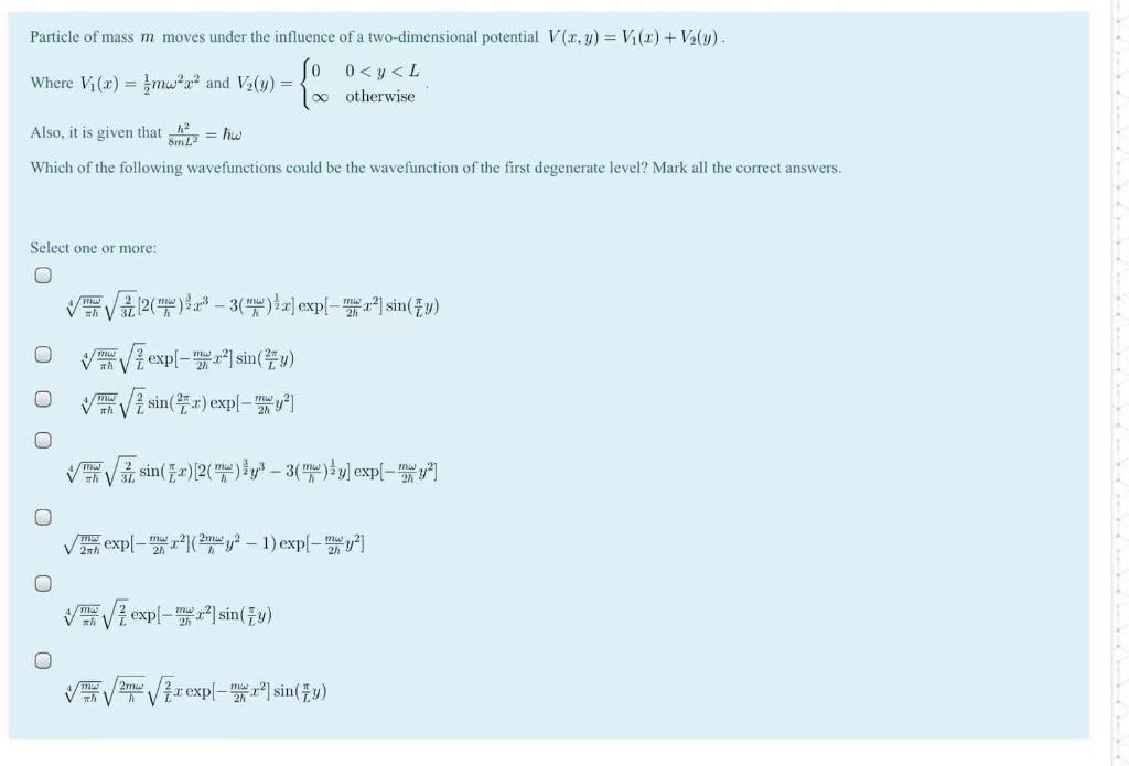 Solved Particle Of Mass M Moves Under The Influence Of A | Chegg.com