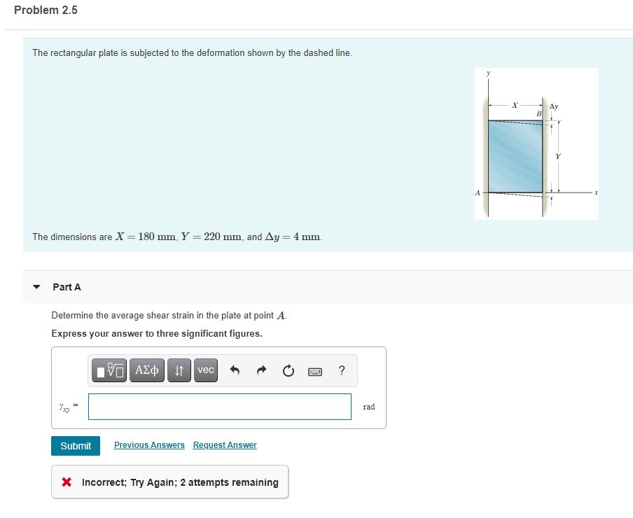 Solved Problem 2.5 The rectangular plate is subjected to the | Chegg.com