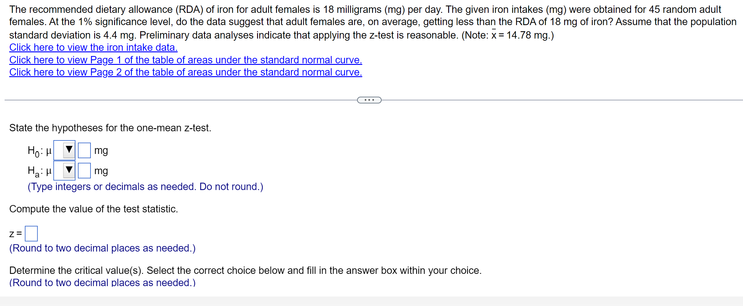 Solved The dietary allowance (RDA) of iron for