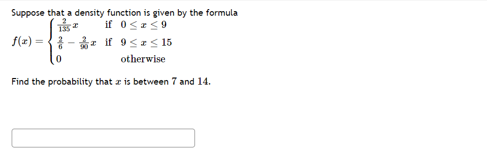 Solved Suppose that a density function is given by the | Chegg.com