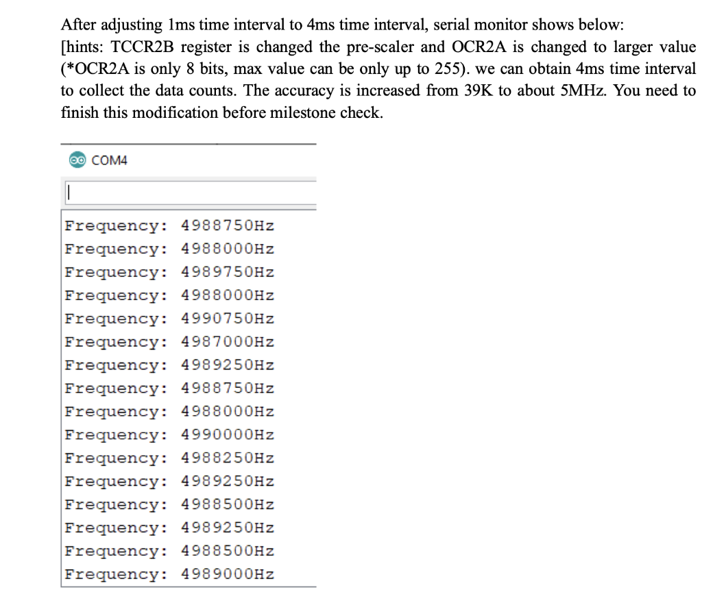 Timer1 used as frequency input from QCM | Chegg.com