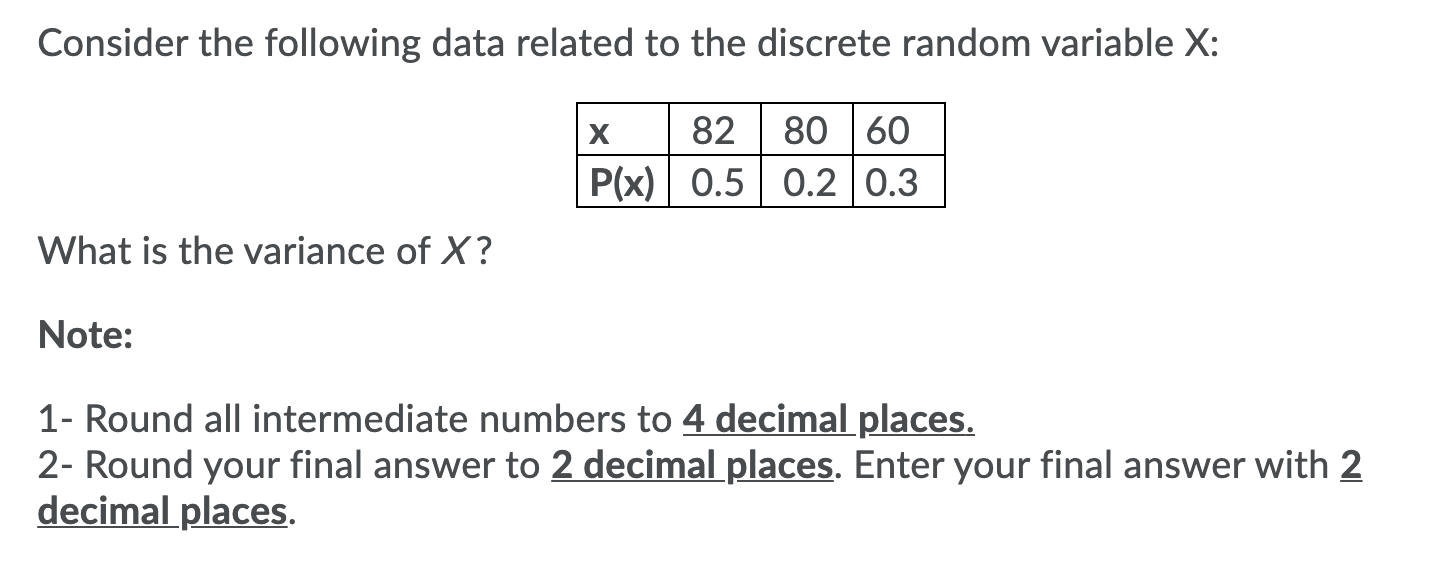 Solved Consider The Following Data Related To The Discrete Chegg