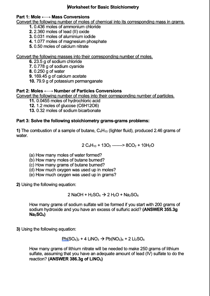 solved-worksheet-for-basic-stoichiometry-part-1-mole-a-mass-chegg