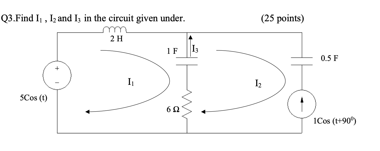 Solved Q3.Find I1 , 12 and 13 in the circuit given under. | Chegg.com