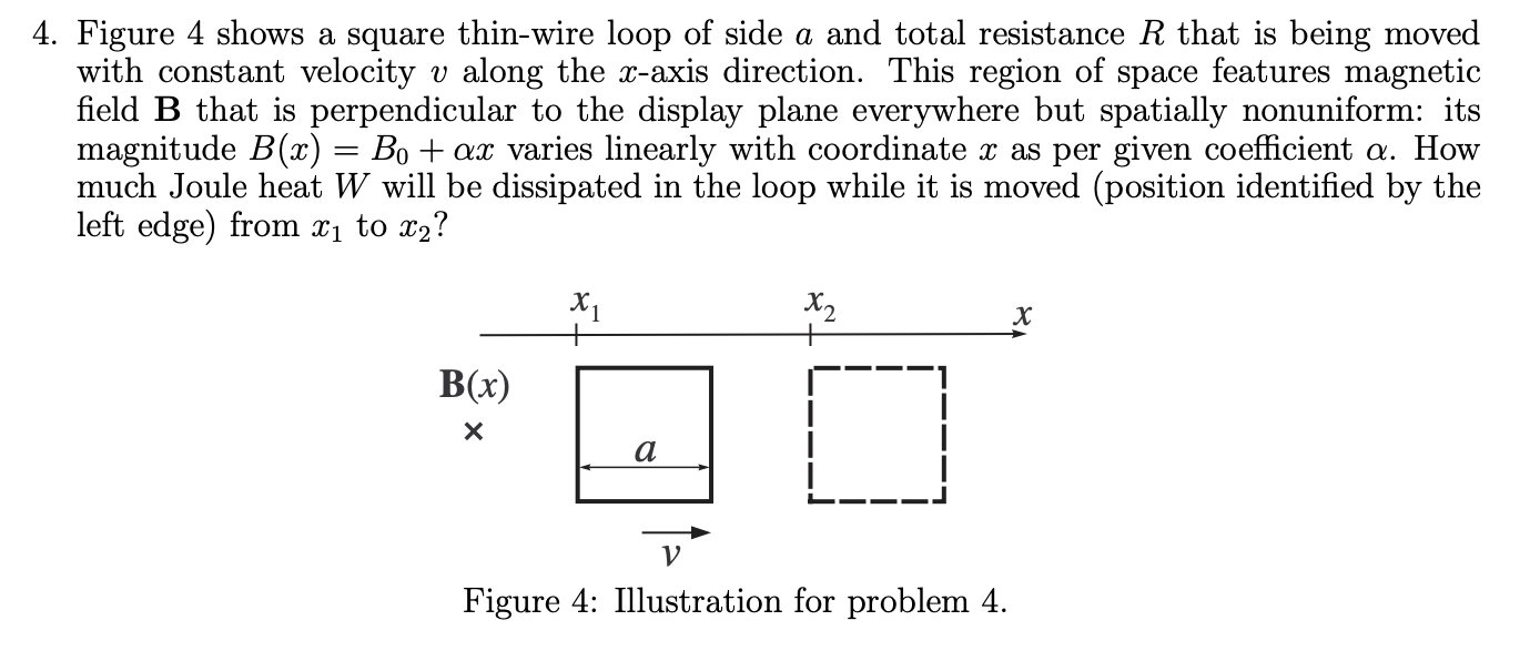 Solved 4. Figure 4 shows a square thin-wire loop of side a | Chegg.com